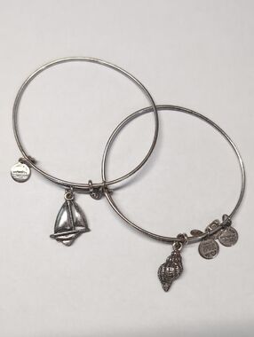 Alex And Ani Energy Bracelet Bundle Nautical Sailboat & Conch Shell
